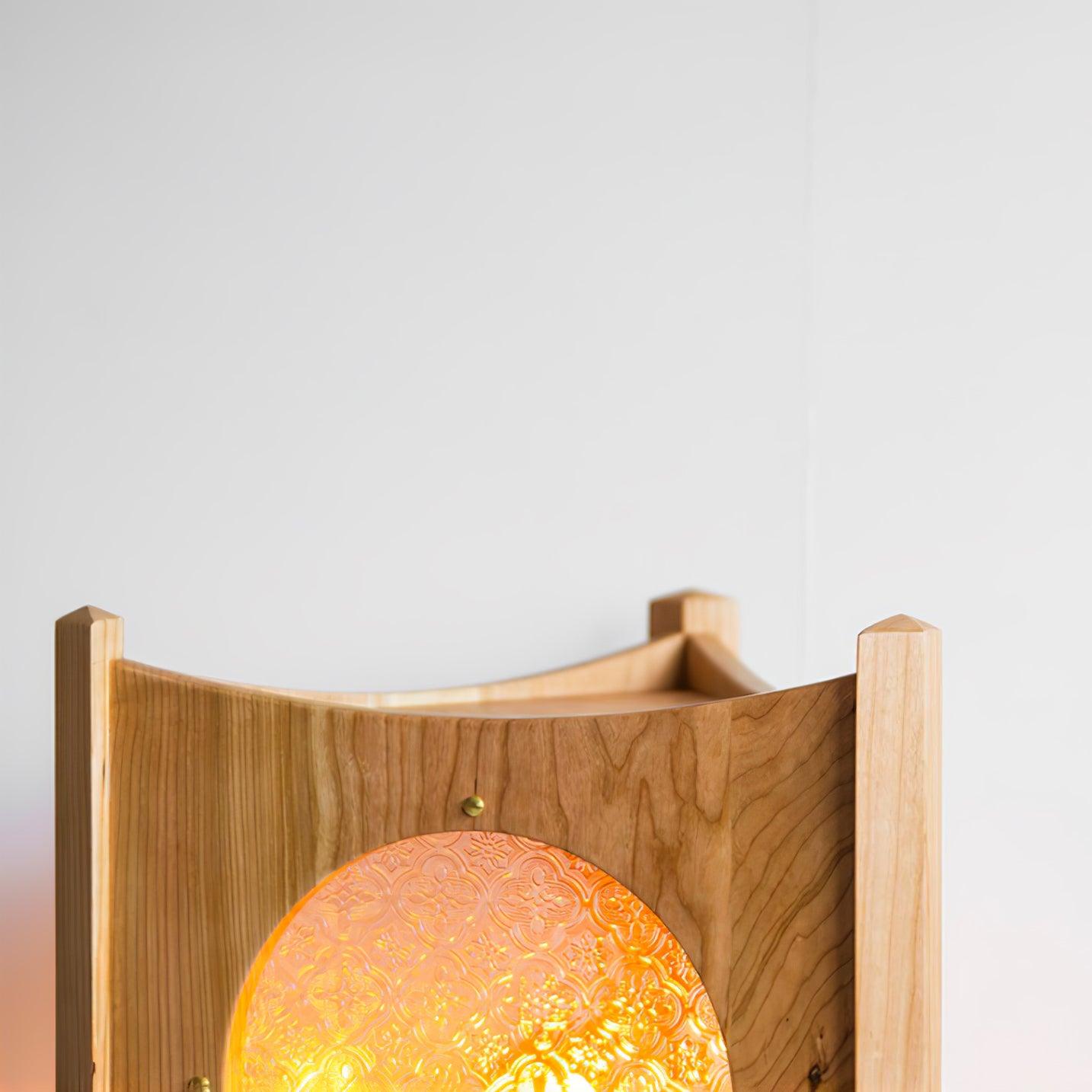 Carvora Wooden Panel Floor Lamp