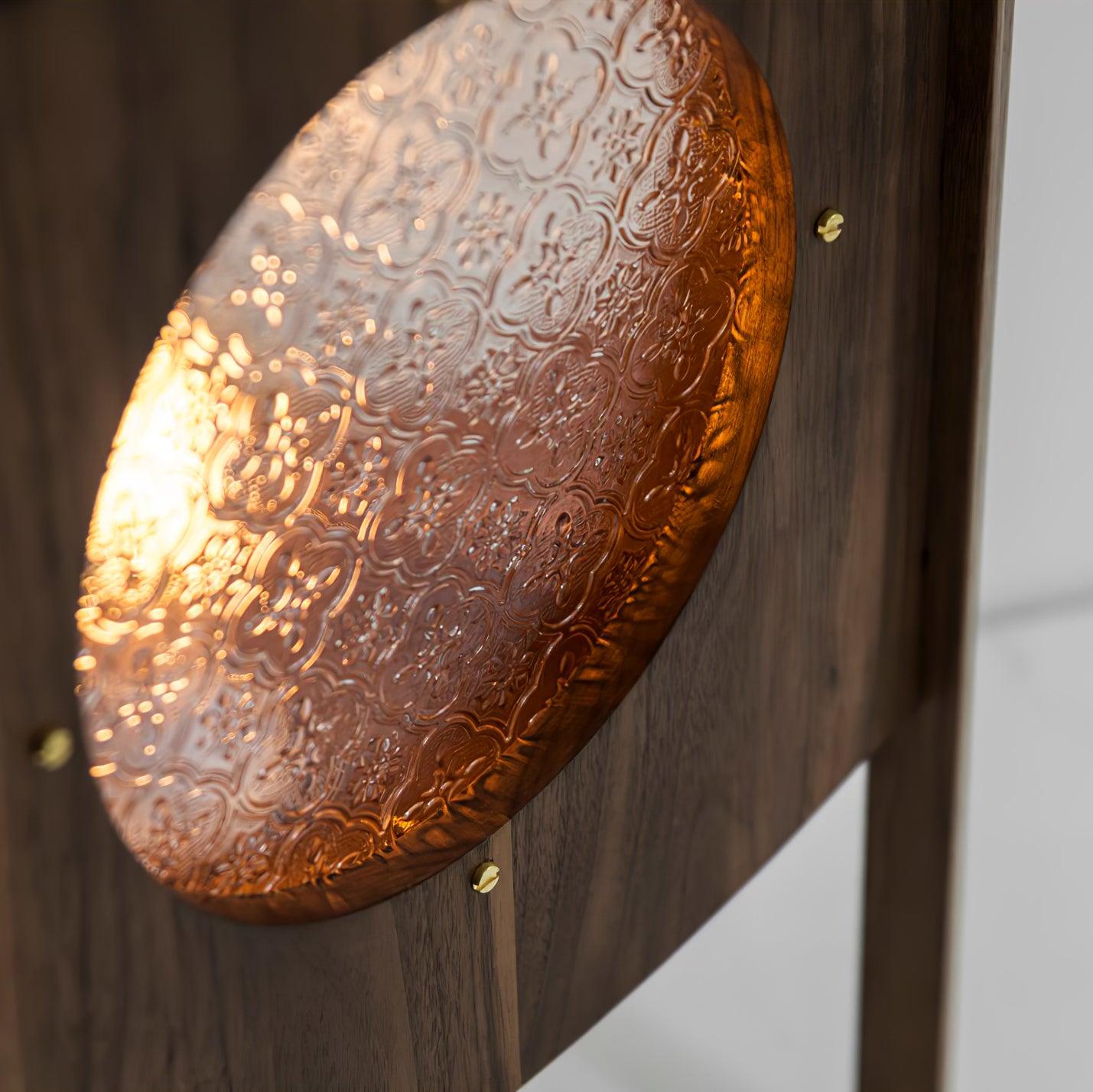 Carvora Wooden Panel Floor Lamp