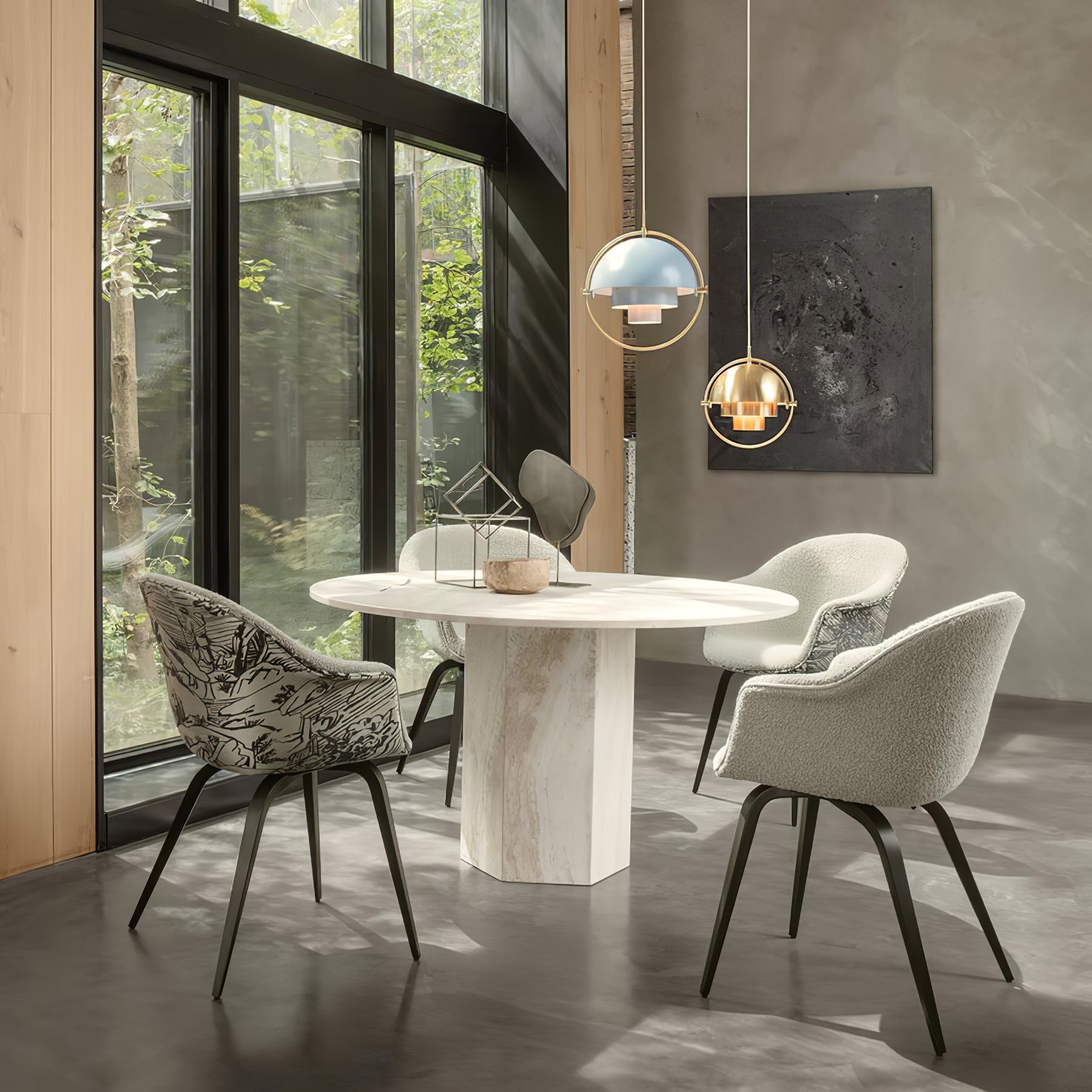 Lustra Pendant Lamp Deformed Ball Golden - Neutral Decor