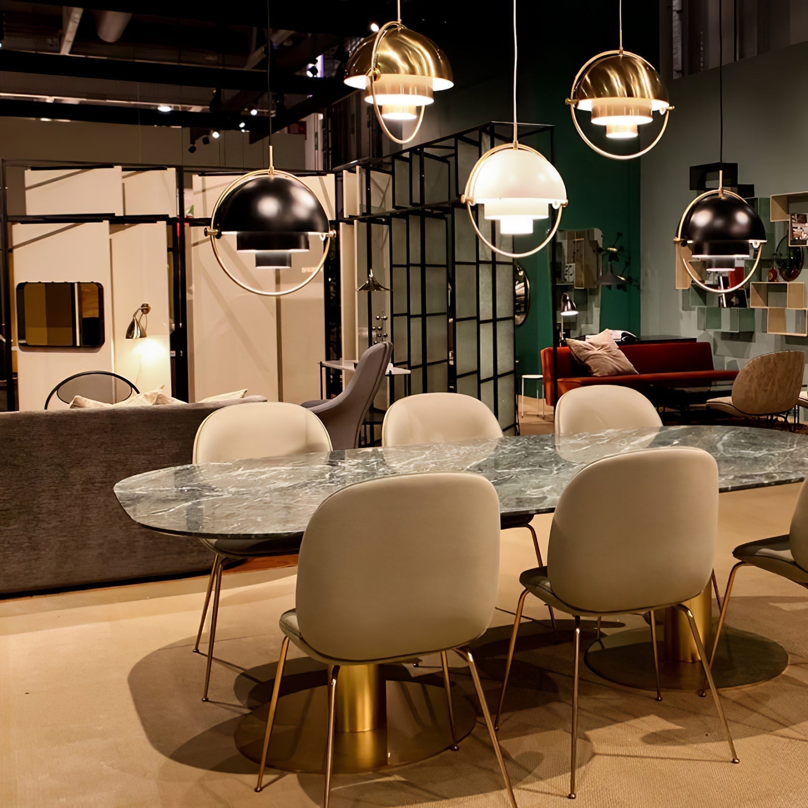 Miruaine Pendant Lamp Deformed Ball Golden