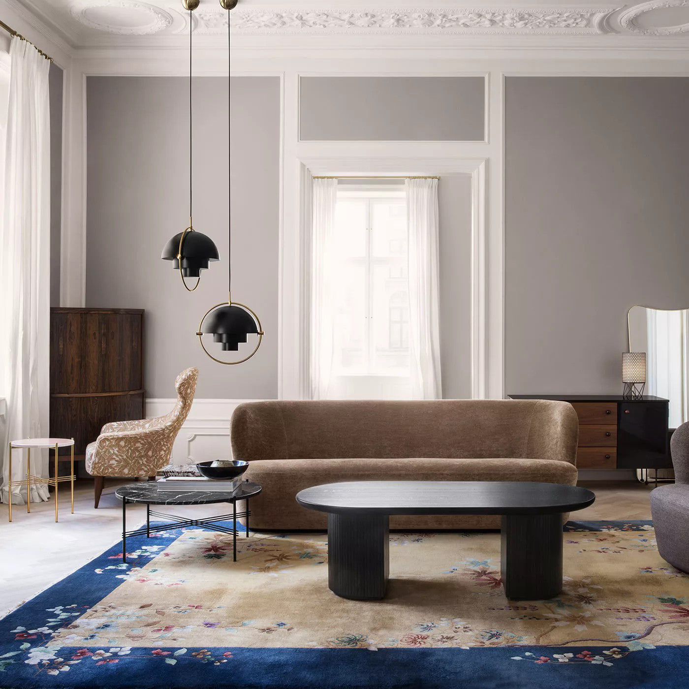 Lustra Pendant Lamp Deformed Ball Golden - Neutral Decor