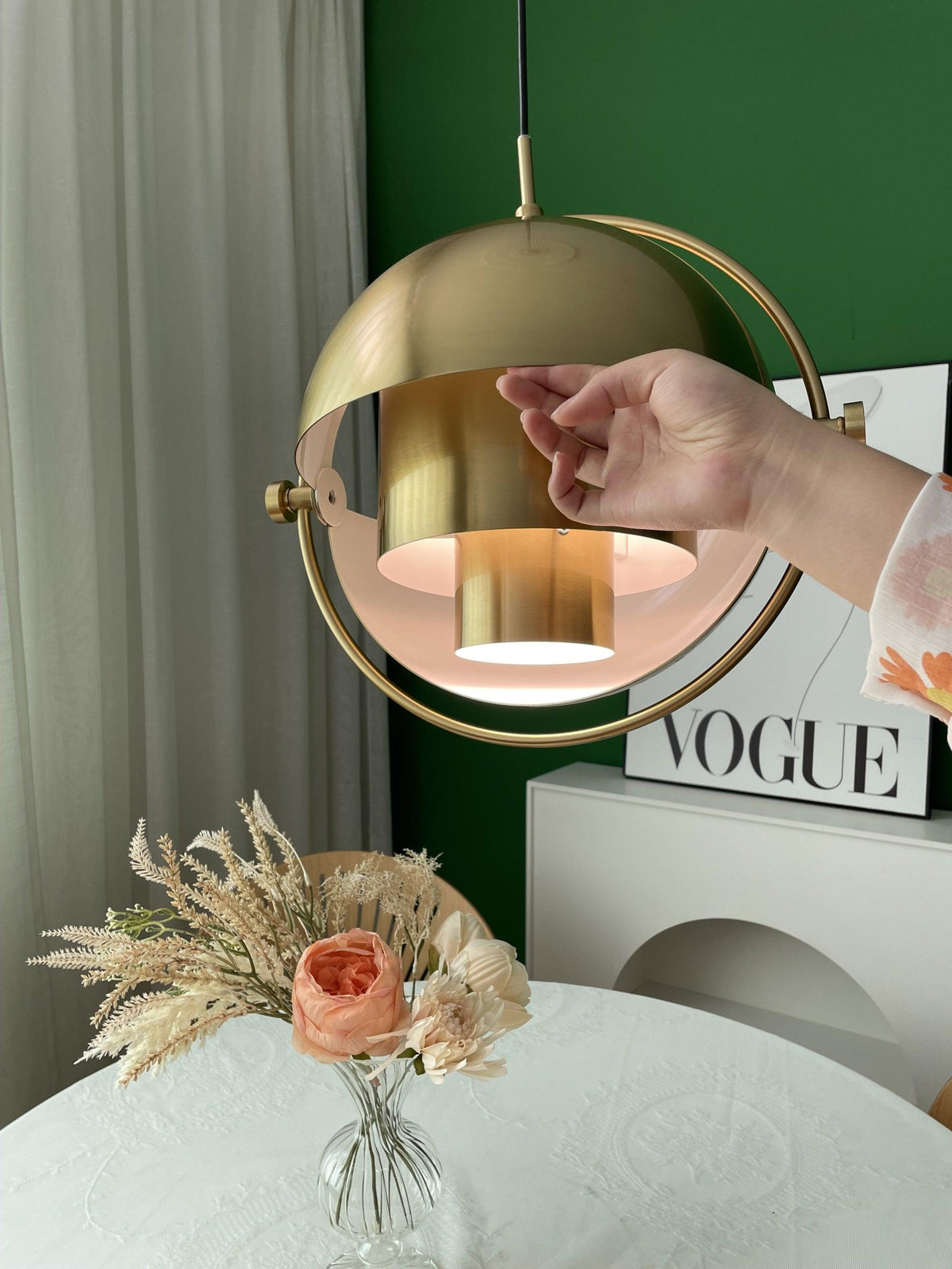 Miruaine Pendant Lamp Deformed Ball Golden