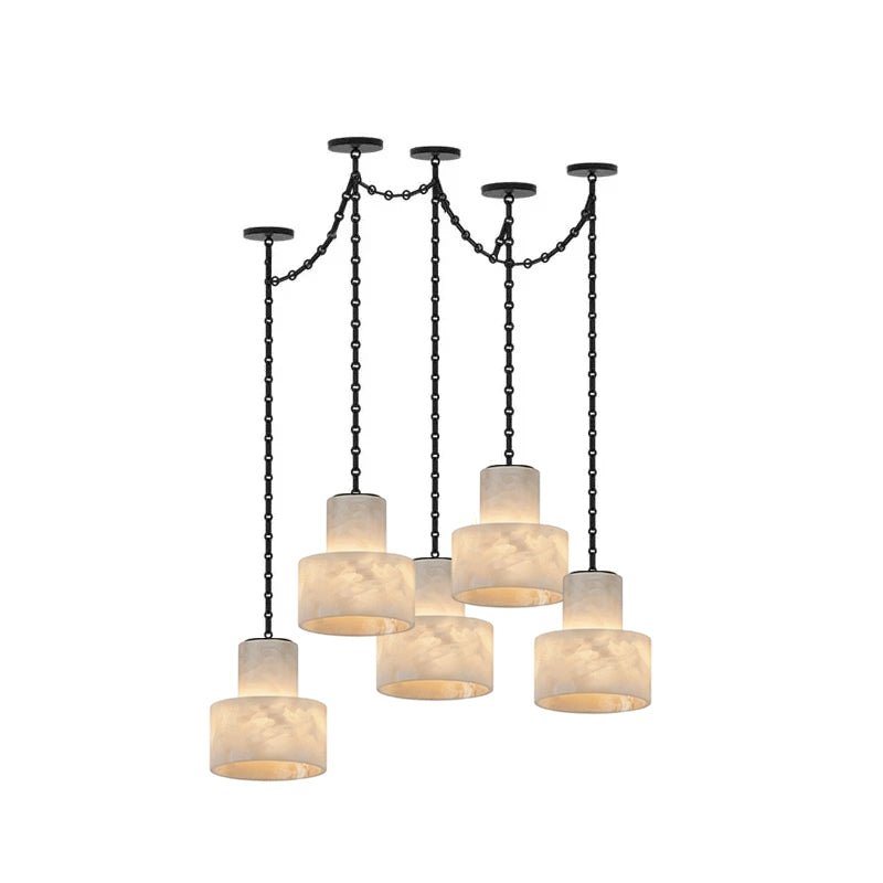 Leocadie Multi-Tier Chain Drum Pendant Lamp