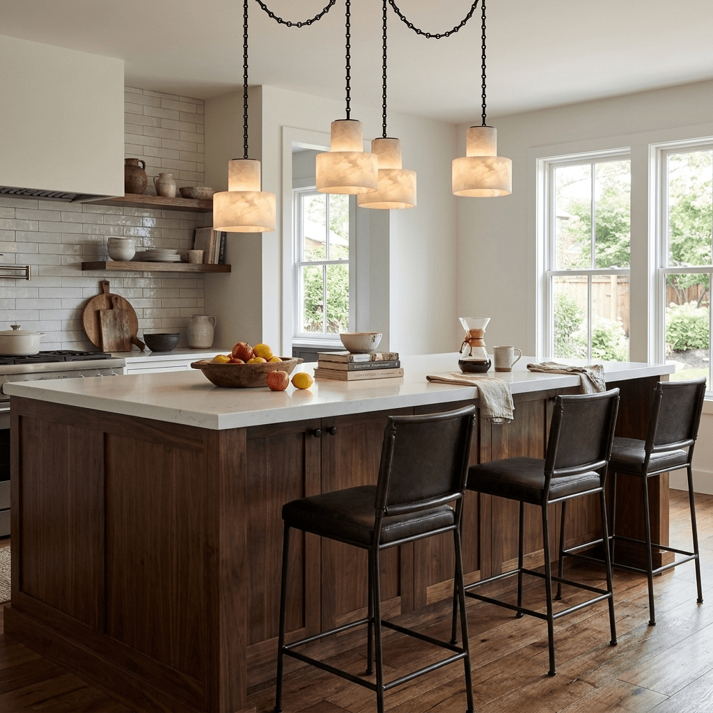 Leocadie Multi-Tier Chain Drum Pendant Lamp