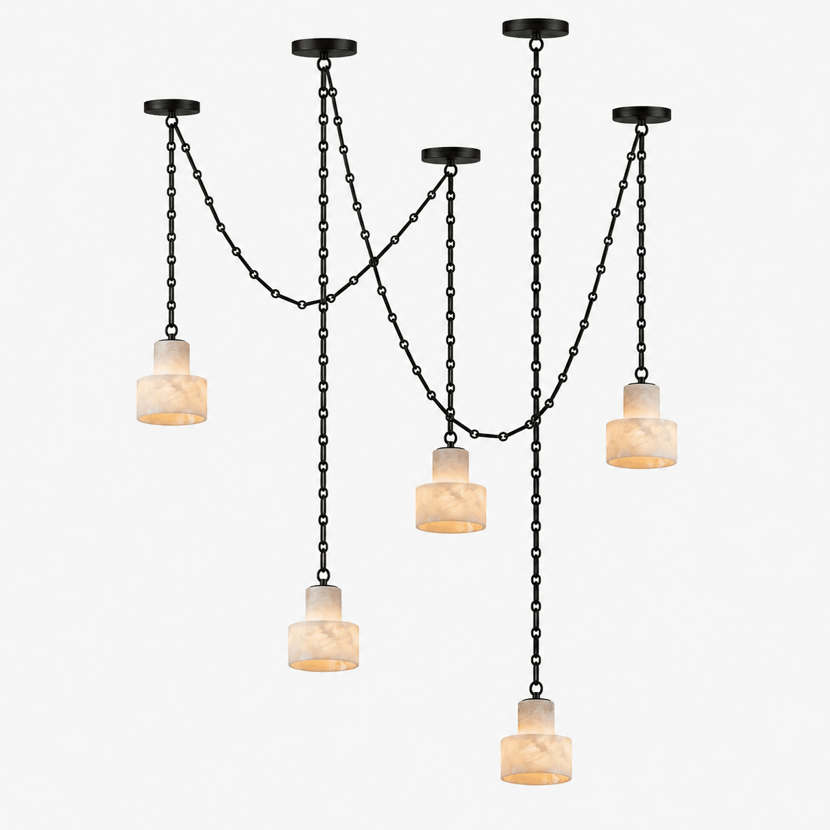 Leocadie Multi-Tier Chain Drum Pendant Lamp