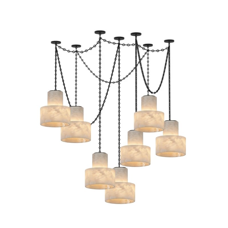 Leocadie Multi-Tier Chain Drum Pendant Lamp