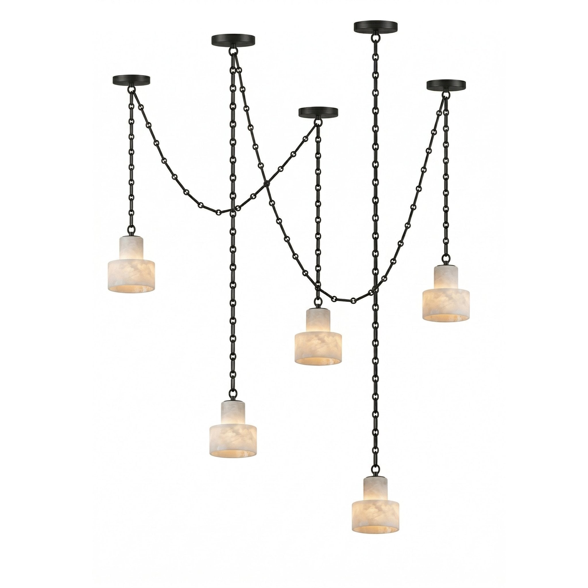 Leocadie Multi-Tier Chain Drum Pendant Lamp