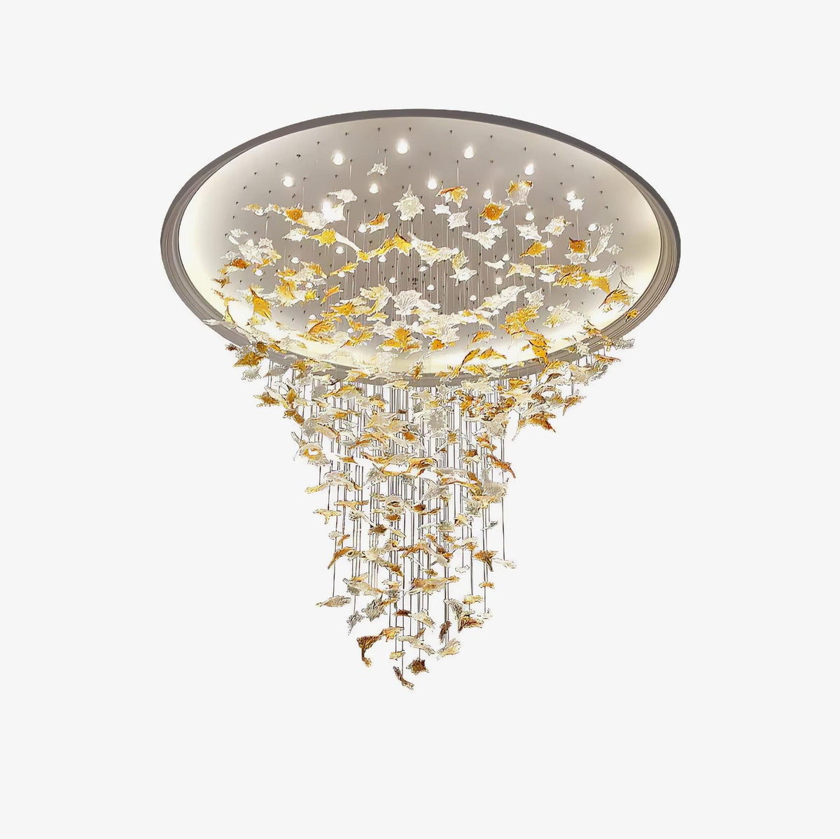 Syraean Multicolor Maple Leaf Crystal Chandelier