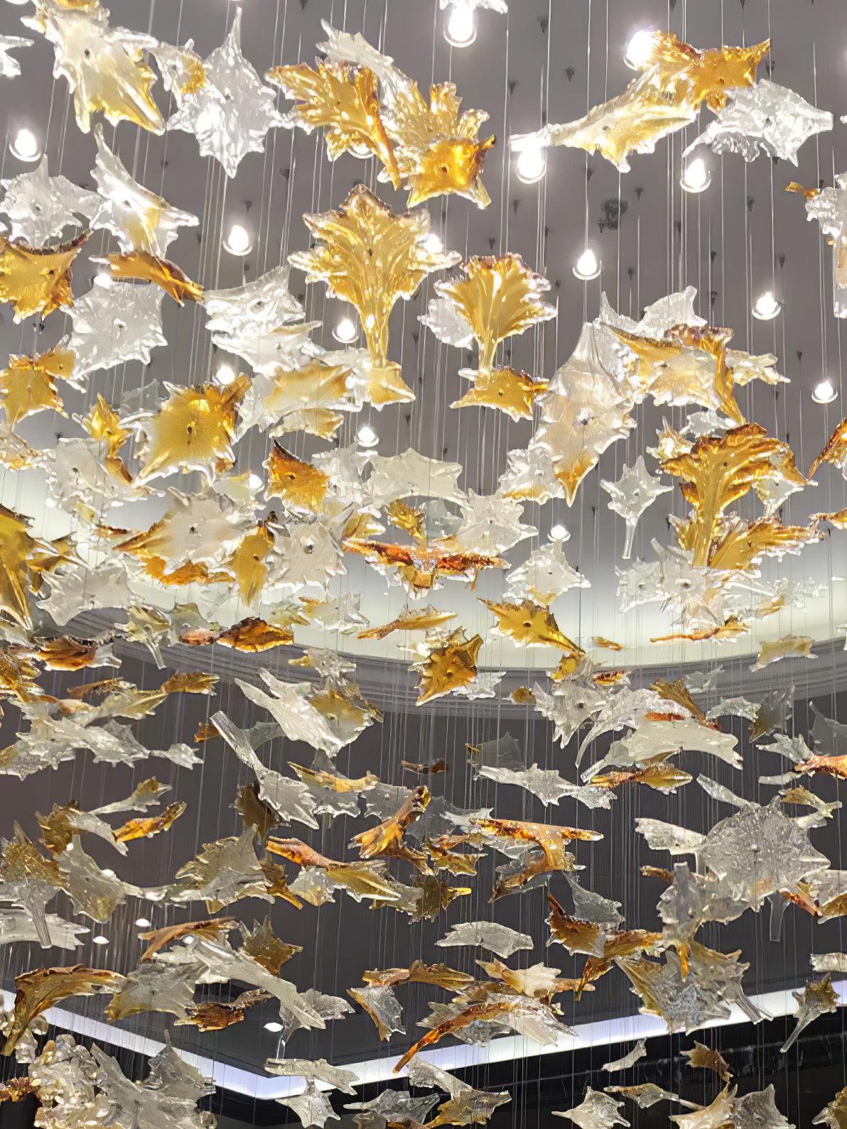 Syraean Multicolor Maple Leaf Crystal Chandelier