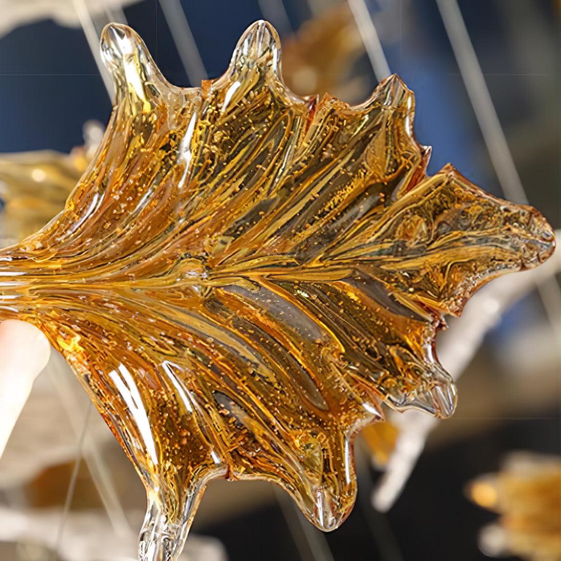 Syraean Multicolor Maple Leaf Crystal Chandelier