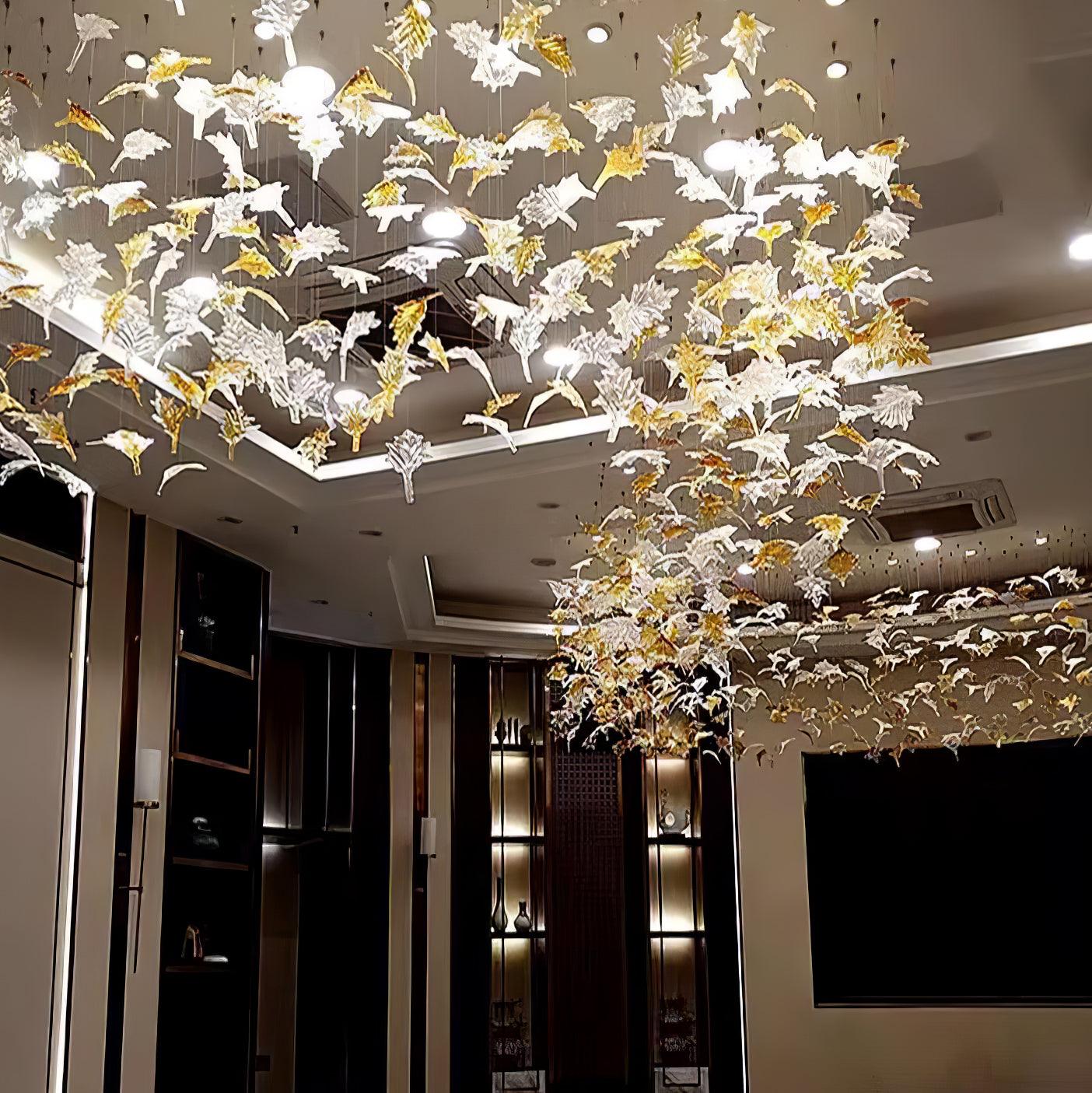 Syraean Multicolor Maple Leaf Crystal Chandelier