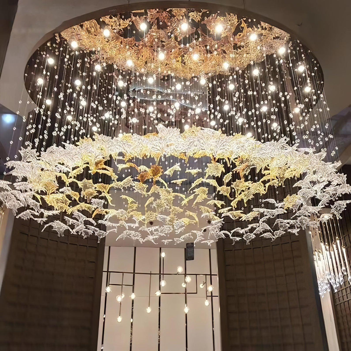 Syraean Multicolor Maple Leaf Crystal Chandelier