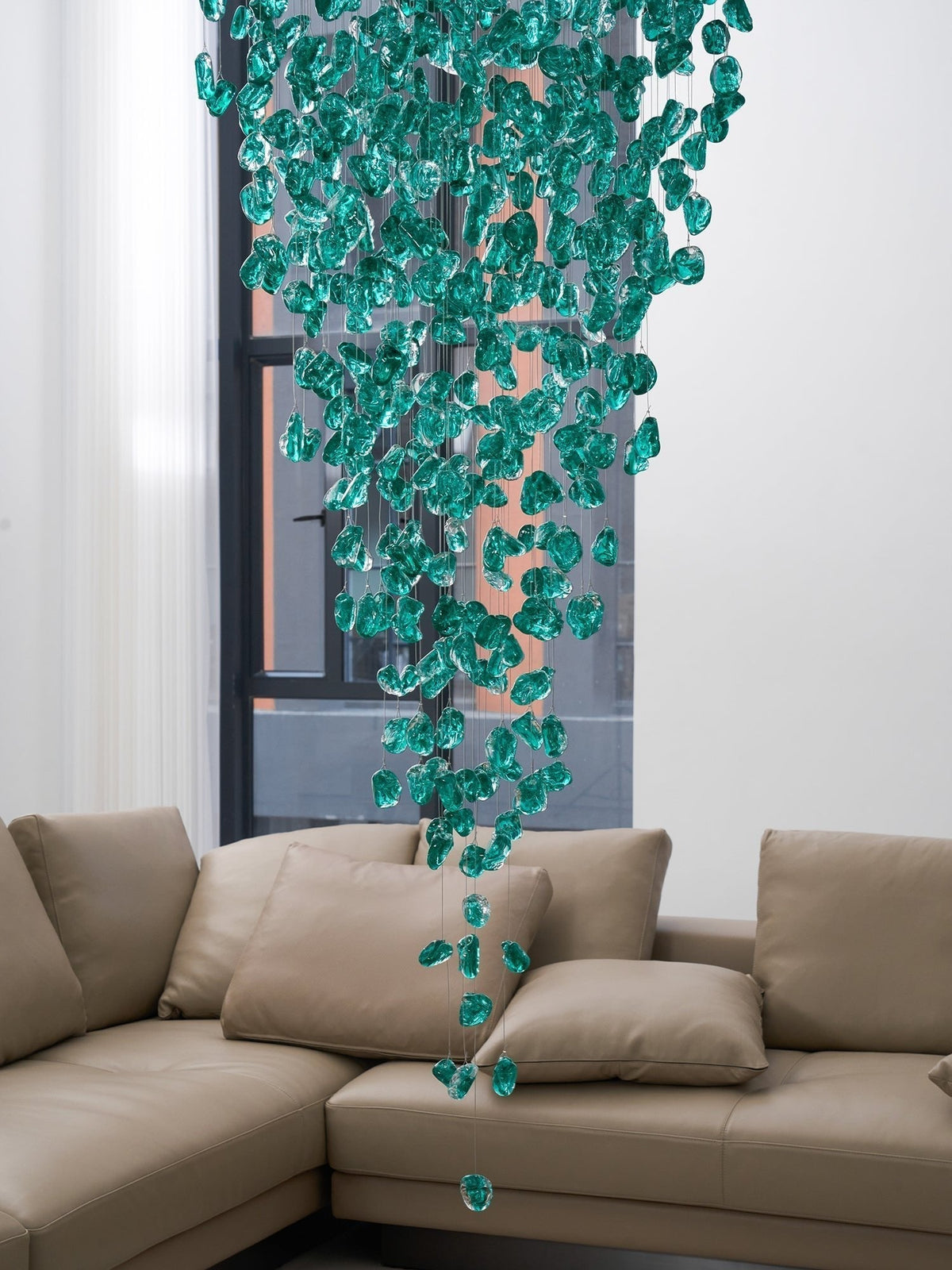 Belora Postmodern Luxury Stone Crystal Chandelier