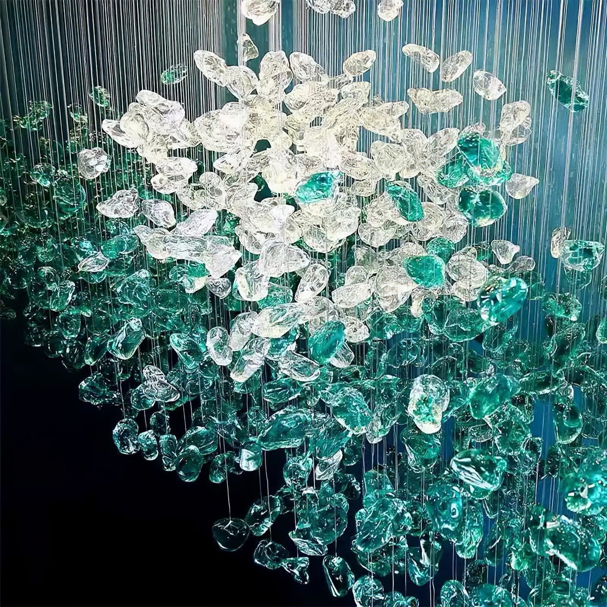 Belora Postmodern Luxury Stone Crystal Chandelier
