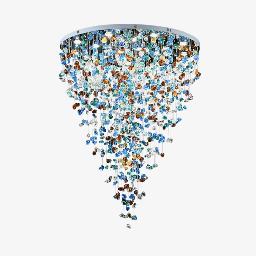 Belora Postmodern Luxury Stone Crystal Chandelier