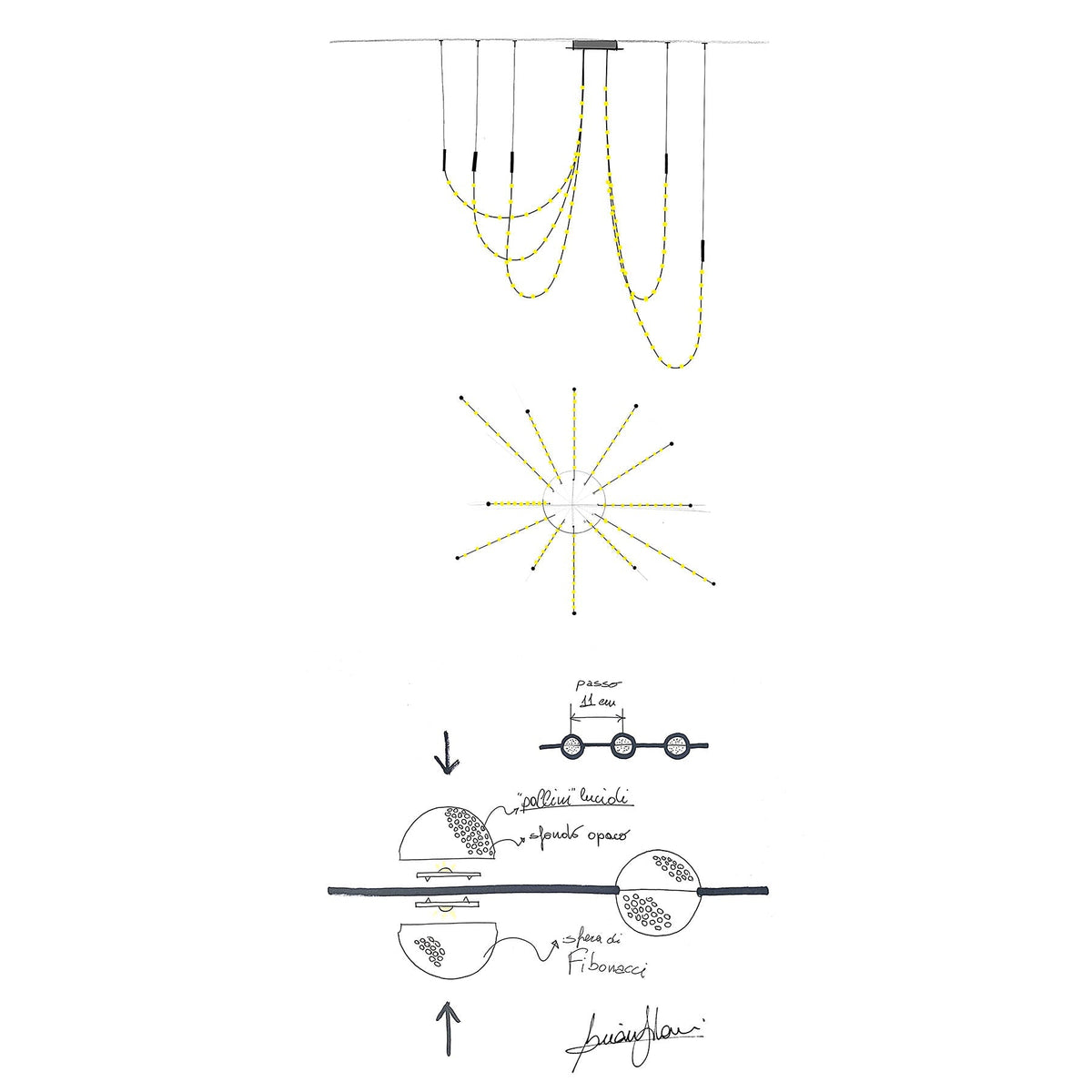 Constellation Matrix Cascade Chandelier