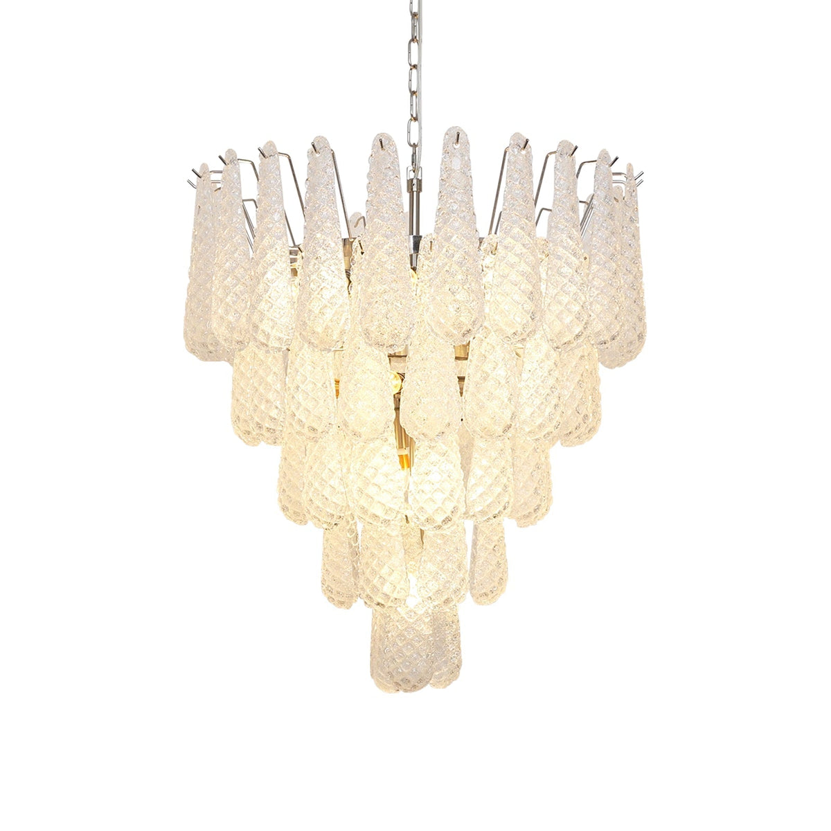 Velerine Chandelier Clear Murano Glass Dewdrop Layered