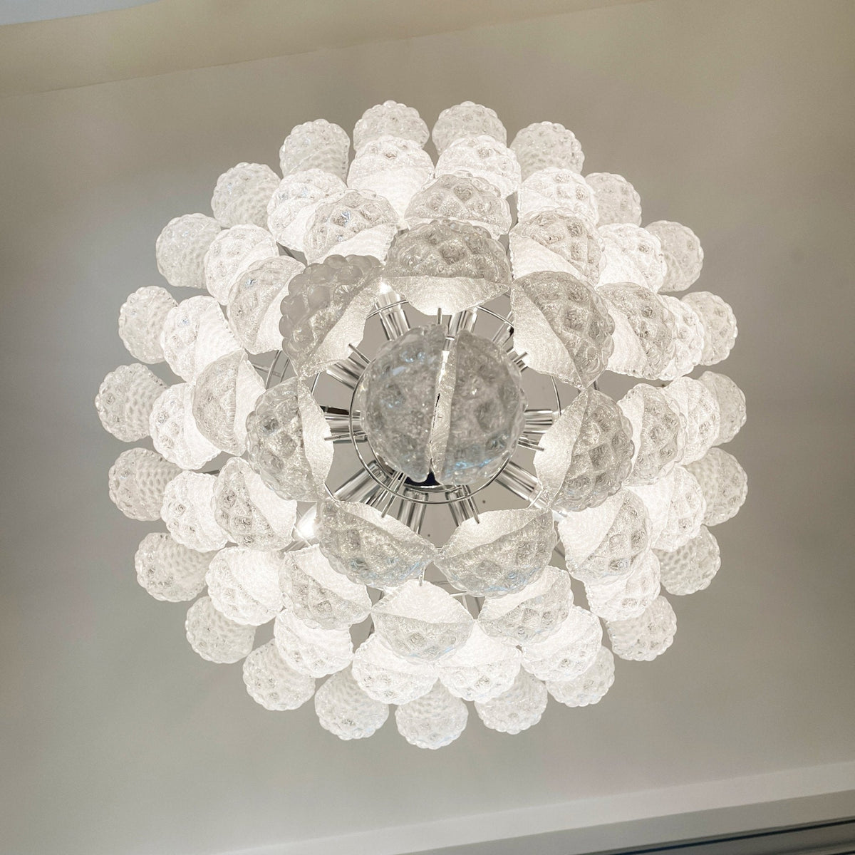 Lioralella Chandelier Clear Droplets Murano Glass Waterfall Diamond