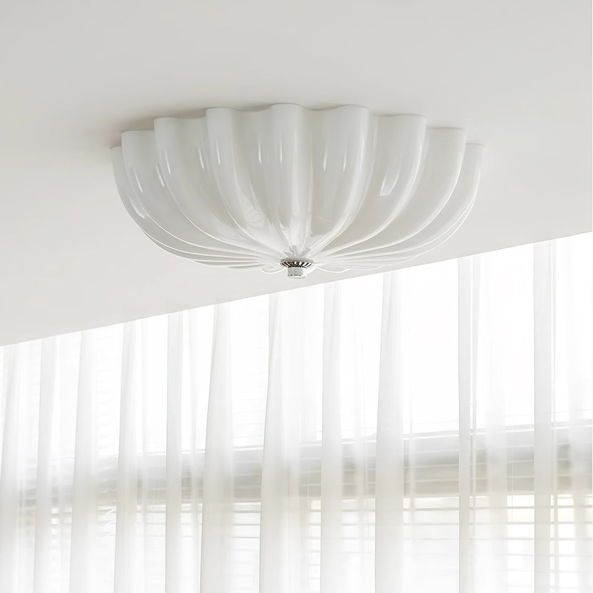 Urelis Ceiling Lamp Murano Blown Glass Shell Inspired