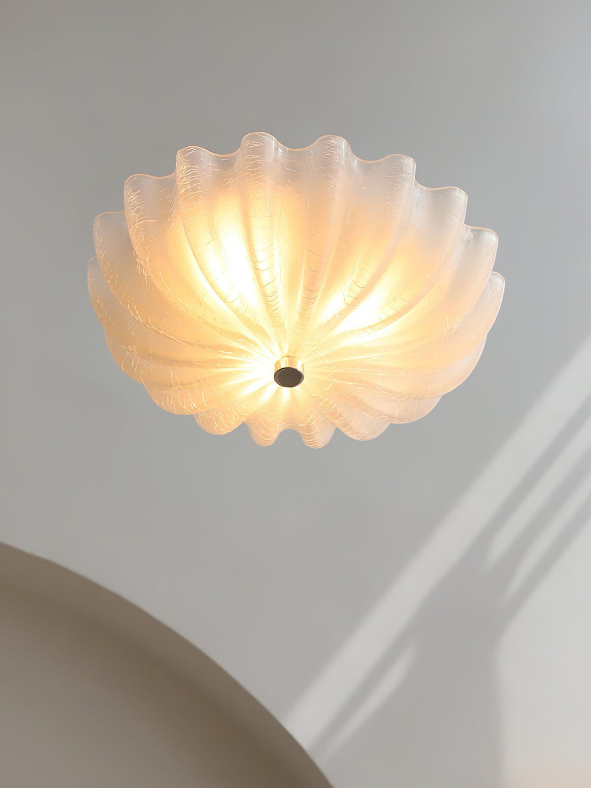 Urelis Ceiling Lamp Murano Blown Glass Shell Inspired