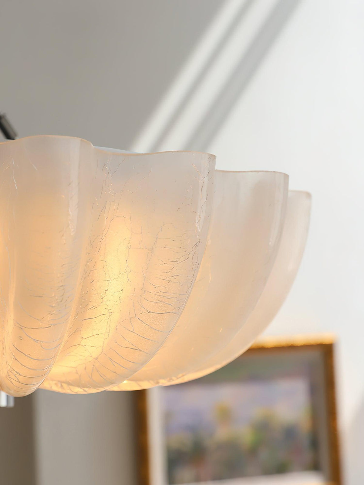 Urelis Ceiling Lamp Murano Blown Glass Shell Inspired