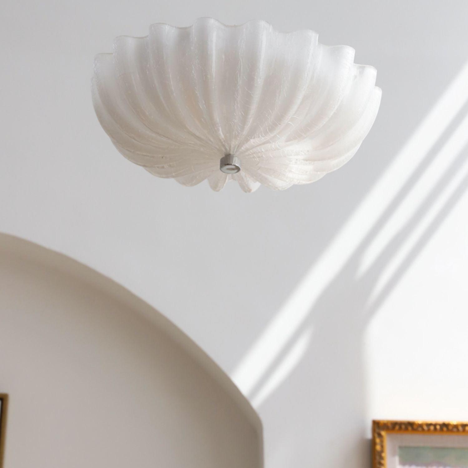 Urelis Ceiling Lamp Murano Blown Glass Shell Inspired