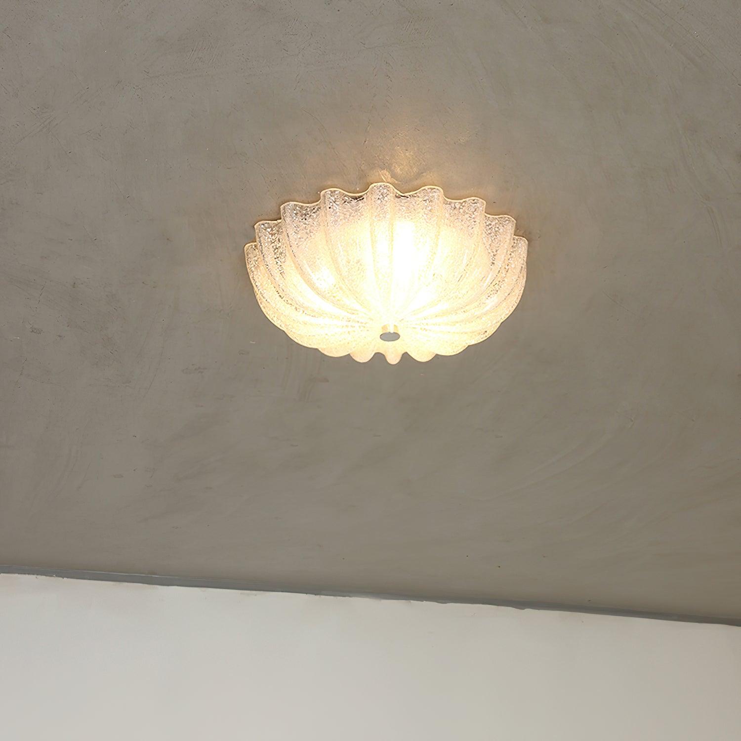Urelis Ceiling Lamp Murano Blown Glass Shell Inspired
