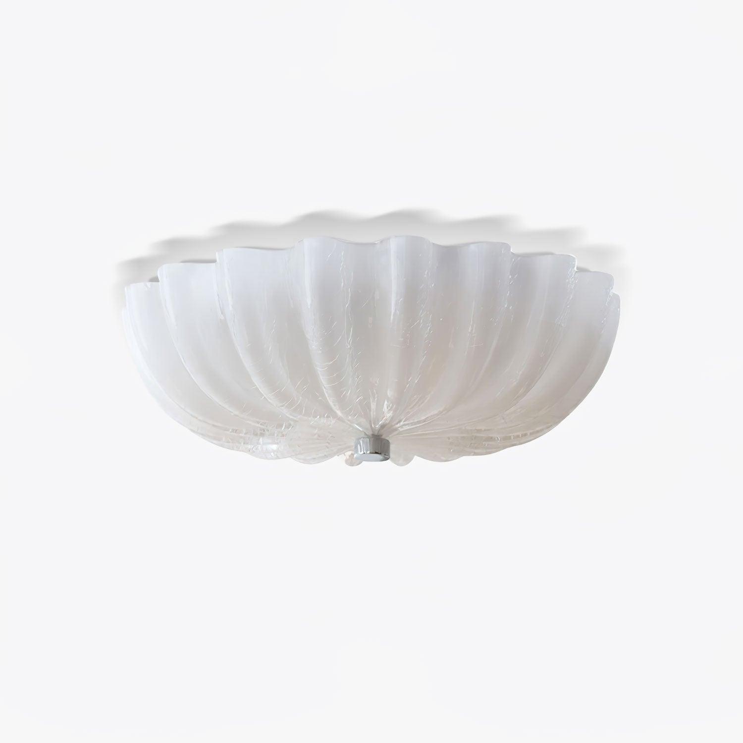 Aurora Ceiling Lamp Murano Blown Glass Shell Inspired - Neutral Decor