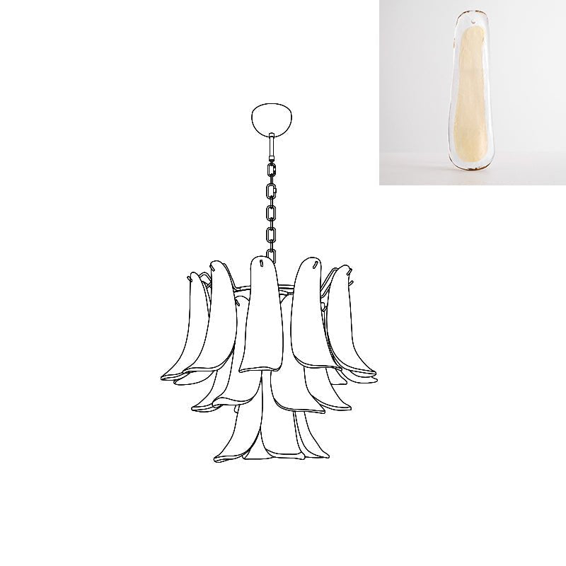 Celiian Chandelier Murano Glass Petals Vintage