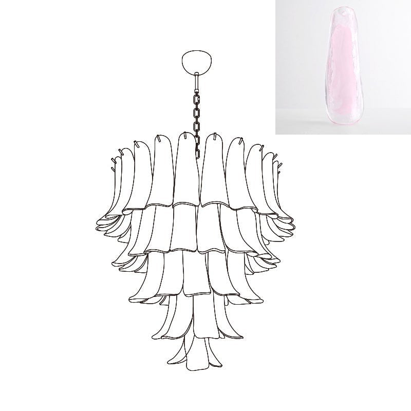 Celiian Chandelier Murano Glass Petals Vintage