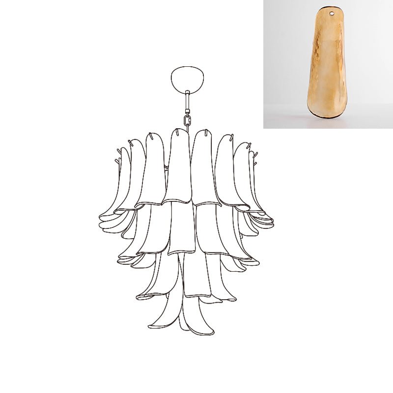Celiian Chandelier Murano Glass Petals Vintage