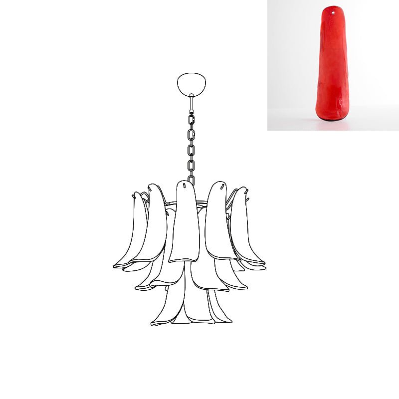 Celiian Chandelier Murano Glass Petals Vintage