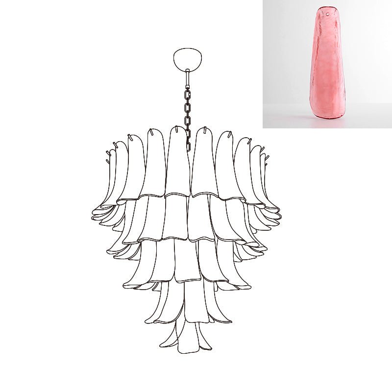 Celiian Chandelier Murano Glass Petals Vintage