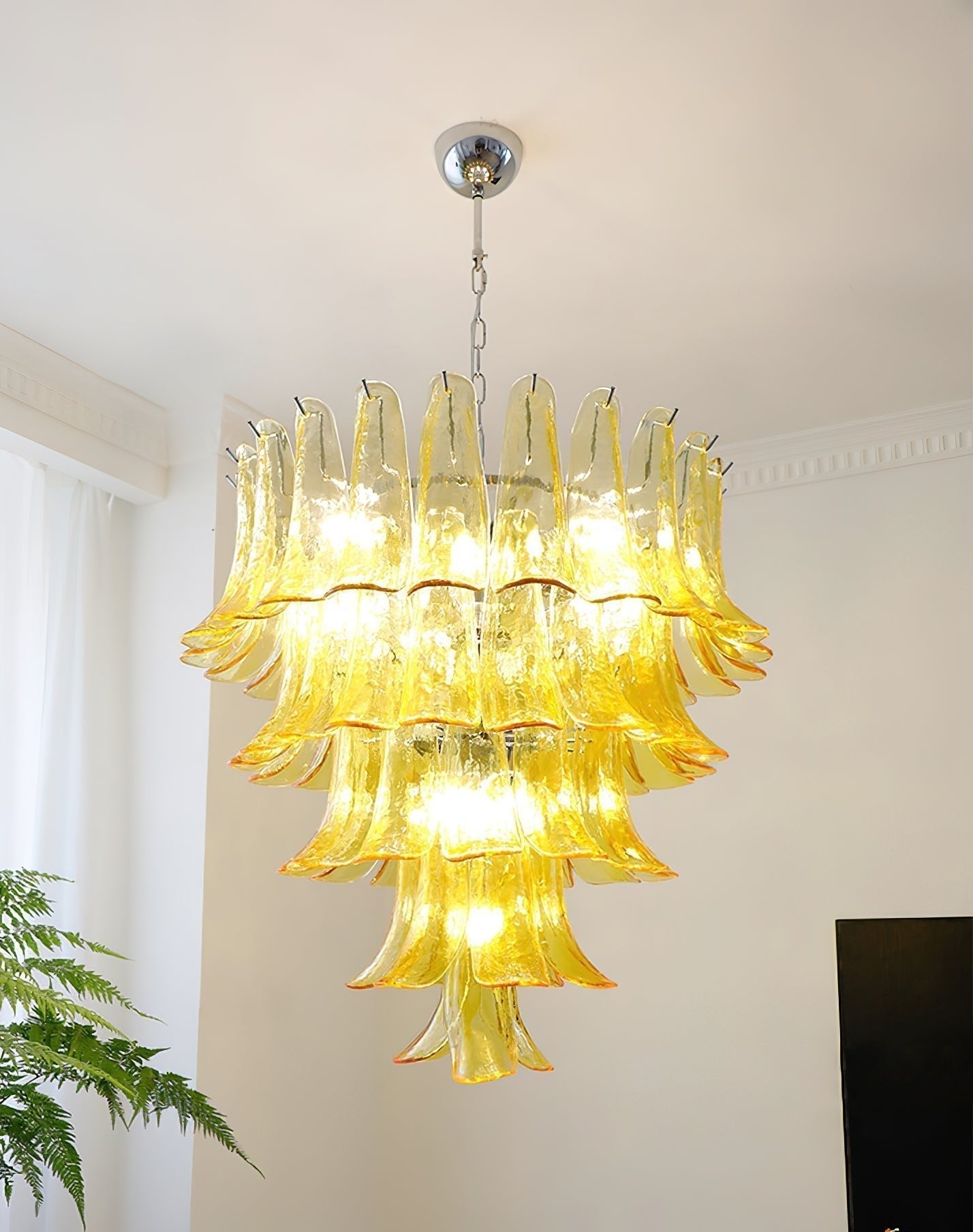 Celiian Chandelier Murano Glass Petals Vintage
