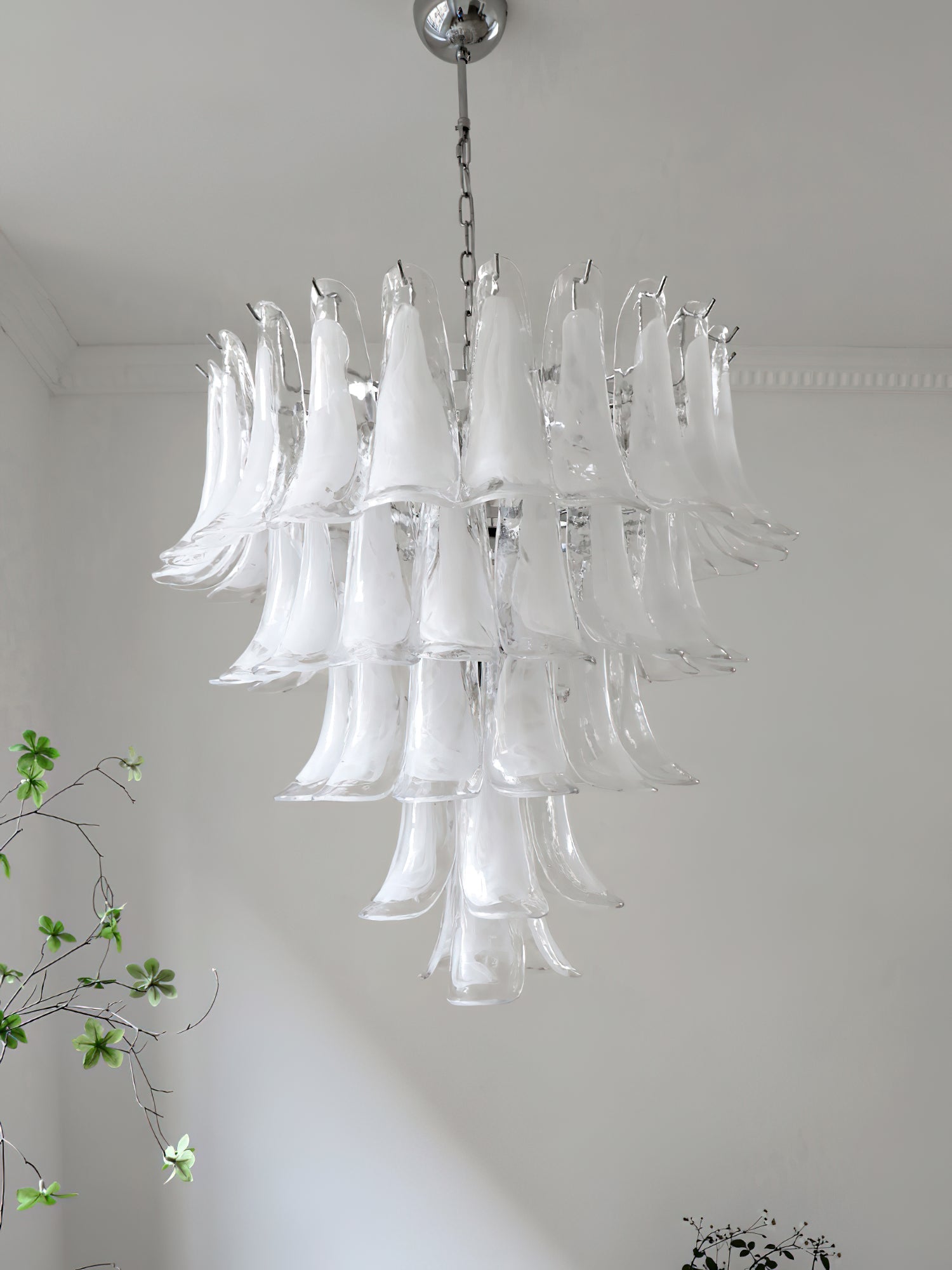 Celiian Chandelier Murano Glass Petals Vintage