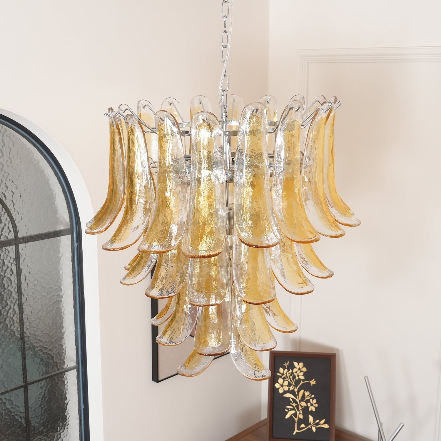 Celiian Chandelier Murano Glass Petals Vintage