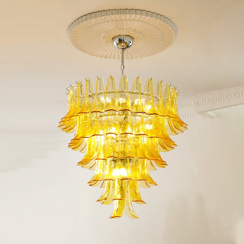 Celiian Chandelier Murano Glass Petals Vintage