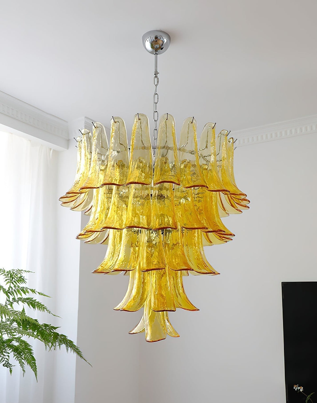 Celiian Chandelier Murano Glass Petals Vintage
