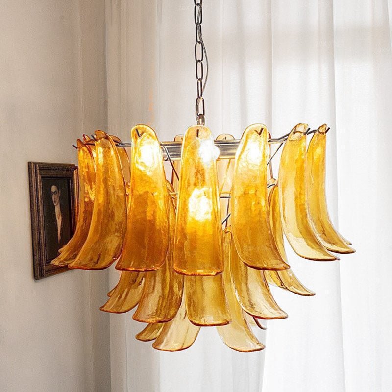 Celiian Chandelier Murano Glass Petals Vintage