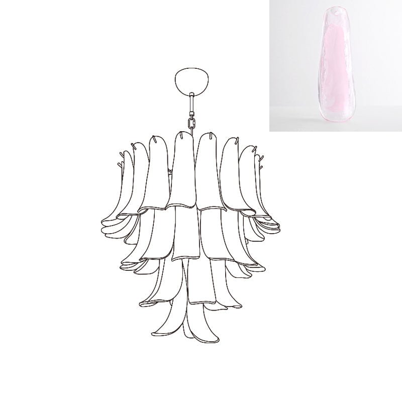 Celiian Chandelier Murano Glass Petals Vintage