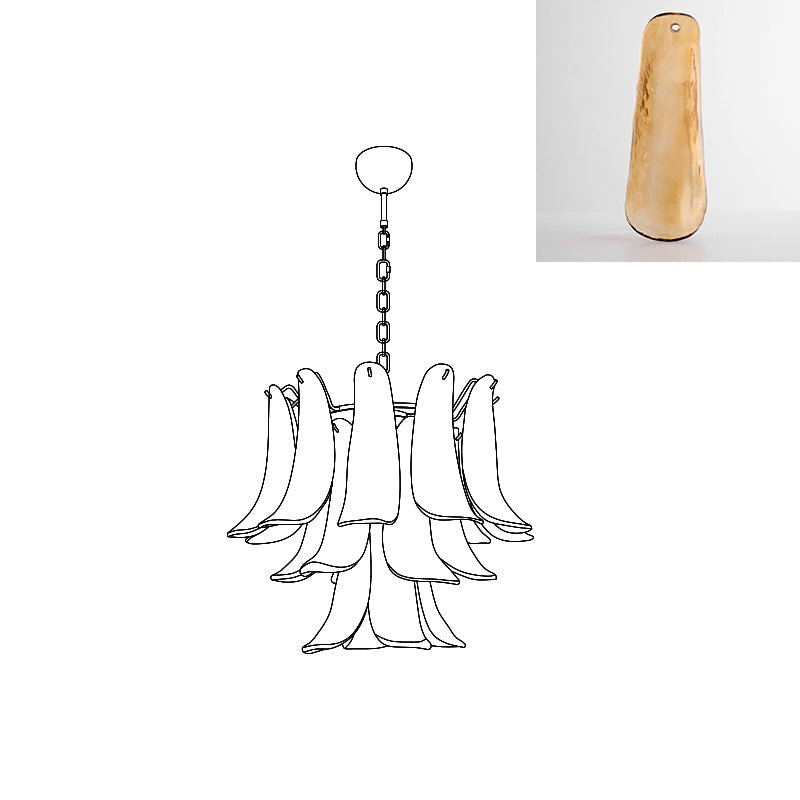 Celiian Chandelier Murano Glass Petals Vintage