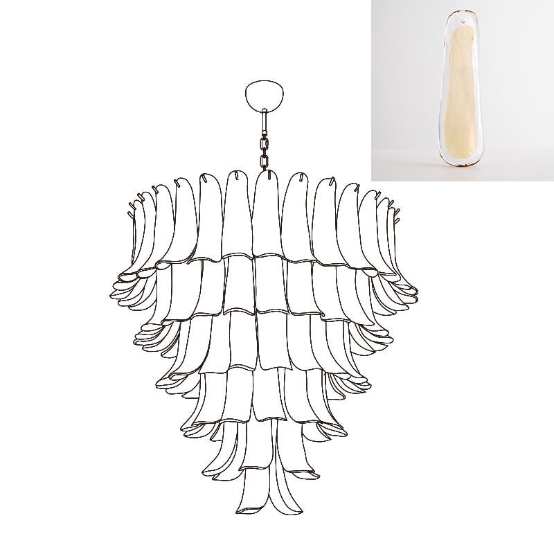 Celiian Chandelier Murano Glass Petals Vintage