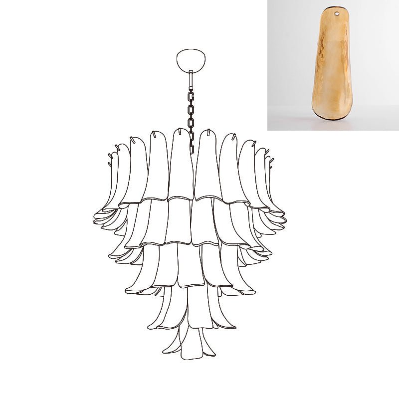 Celiian Chandelier Murano Glass Petals Vintage