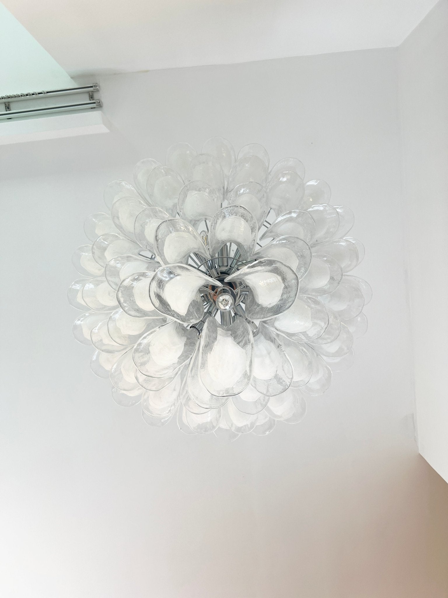 Eiroian Chandelier Clear Murano Glass Petal Vintage