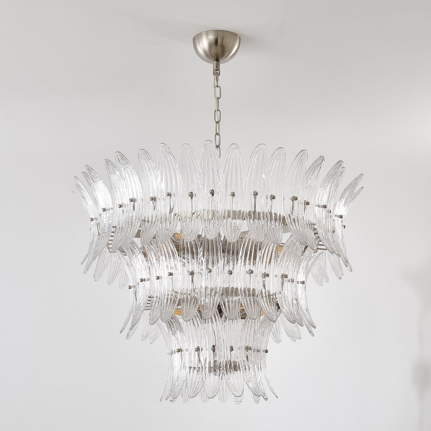 Eirerian Chandelier Murano Glass Palmette Leaf Tiered