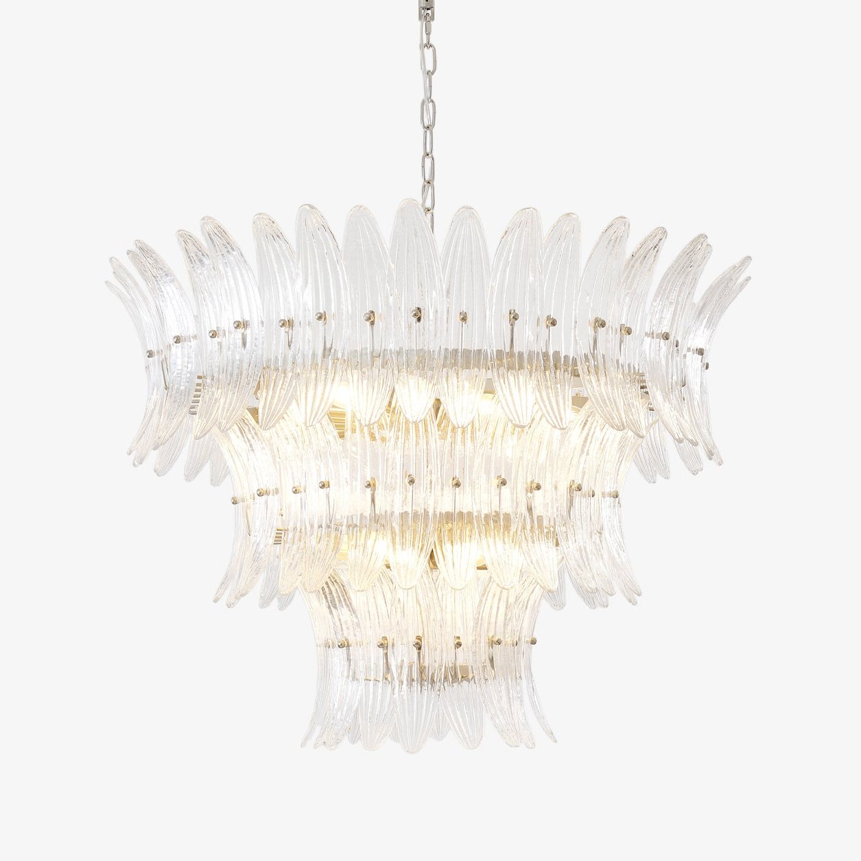 Eirerian Chandelier Murano Glass Palmette Leaf Tiered
