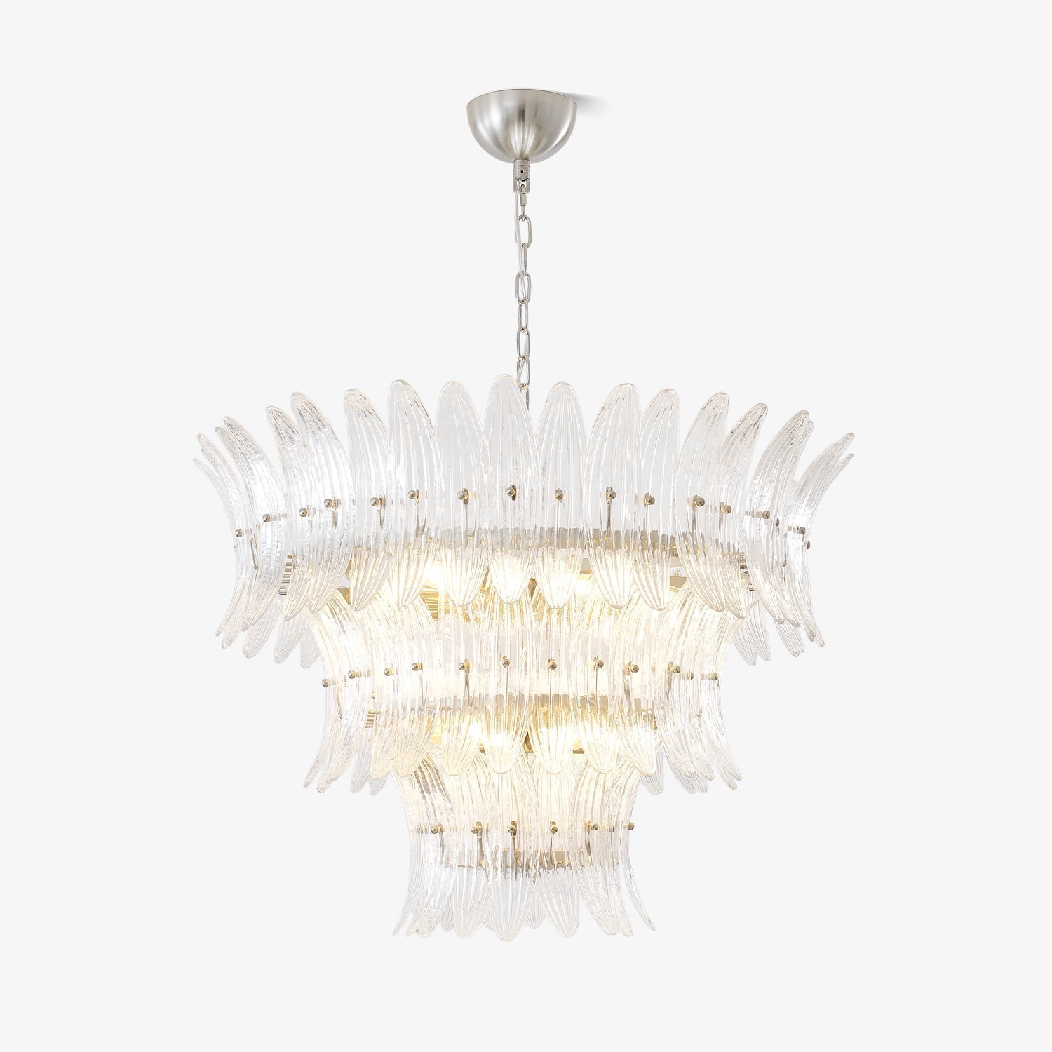 Eirerian Chandelier Murano Glass Palmette Leaf Tiered