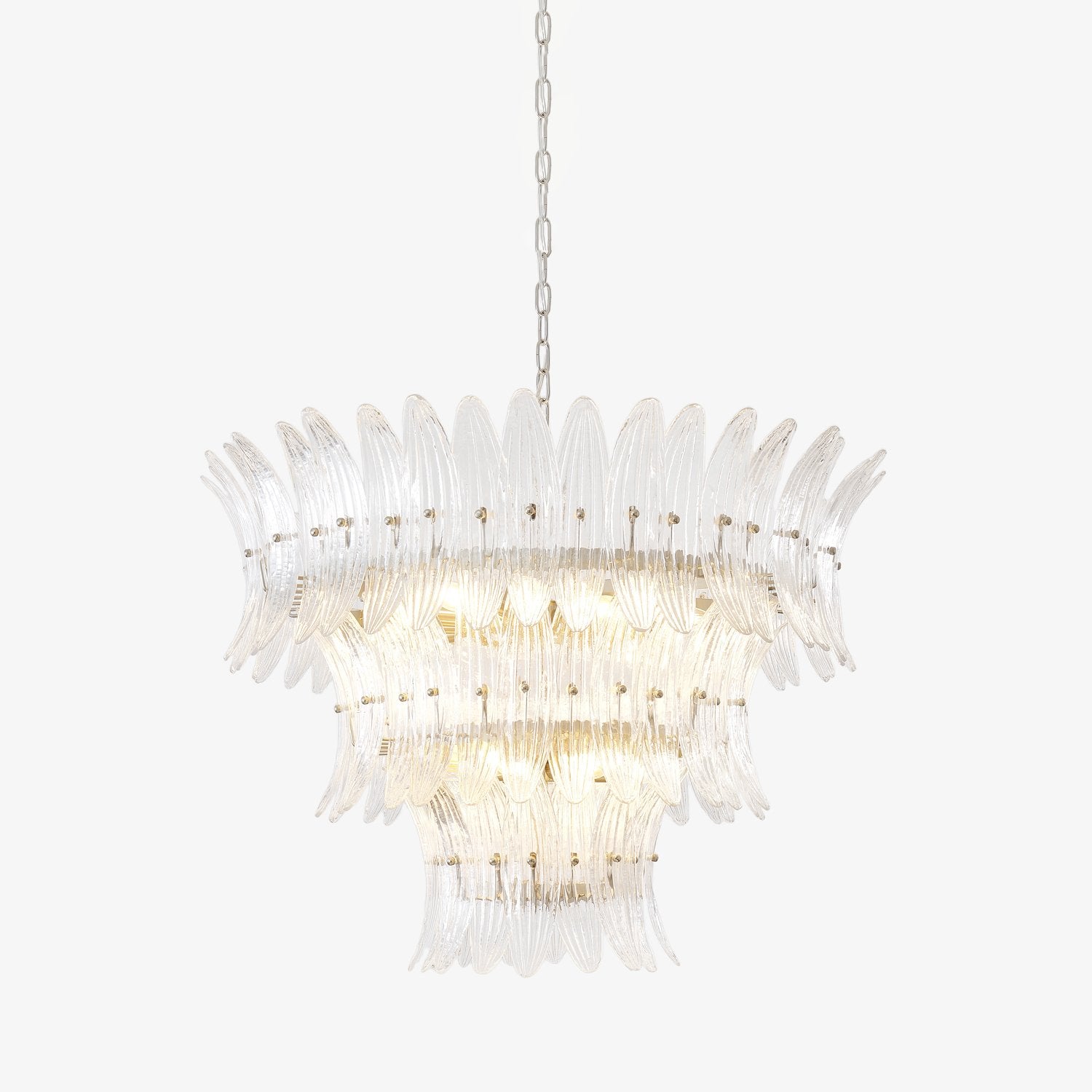 Eirerian Chandelier Murano Glass Palmette Leaf Tiered