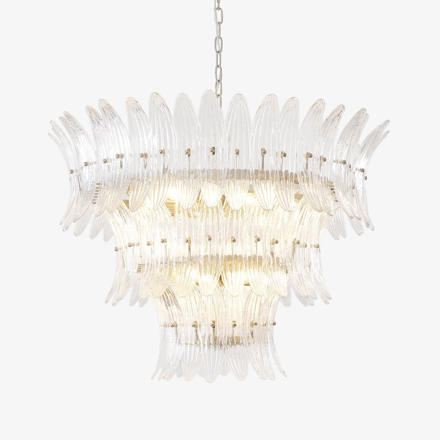 Eirerian Chandelier Murano Glass Palmette Leaf Tiered