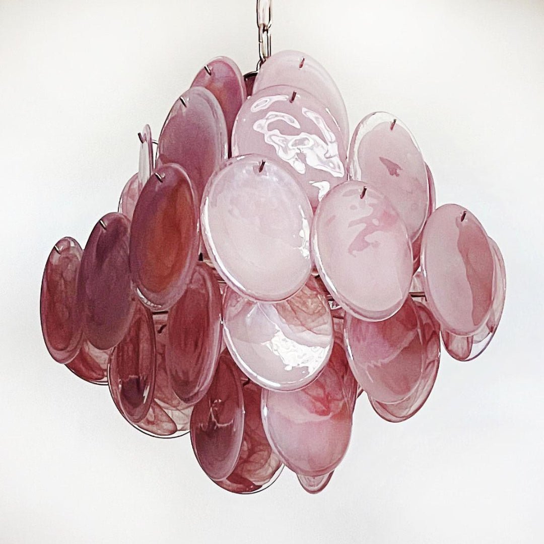 Rivivian Chandelier Pink Disc Layered Artistic
